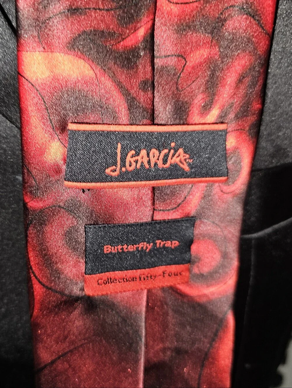 VTG J. Garcia Halloween Pumpkin Neck Tie Butterfly Trap Fifty-Four, 100% Silk